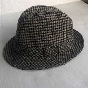 Country Gentleman Vintage Houndstooth Wool Fedora Size L